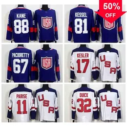 MAGワールドカップ2016チームUSAホッケージャージUS 11 Zach Parise 88 Patrick Kane 81 Phil Kessel 32 Jonathan Quick 67 Max Pacioretty 17 Ryan Kesler