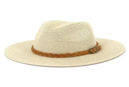 Wide Brim Straw Hat Jazz Panama Hat Women Men Fashion Beach Hats Man Sun Protection Cap Ladies mens Spring Summer outdoor travel C1617197