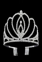Crystal Bridal Tiara Party Pageant Corona de lujo Chapado en plata Coronas de boda Hairband Pinzas para el cabello baratas Accesorios para el cabello de boda Of3392507