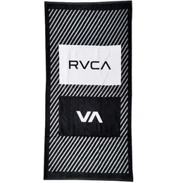 Strandhandduk RVCA European och amerikansk gata personlighet trendig varumärke svart ren bomullsbadhandduk för män och kvinnor mjuka och absorberande förstorade strandhandduk