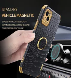Top Qualitys Luxury Business Leather Crocodile Texture Phone Case With Magnetic Ring Bracket For iPhone 14 13 12 11 Pro Max Xs Xr 9635022