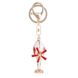 Diamond-encrusted Helicopter Keyring Aircraft Model Keyring Metal Pendant Holiday Gift Bag Hanging Ornament 1224432