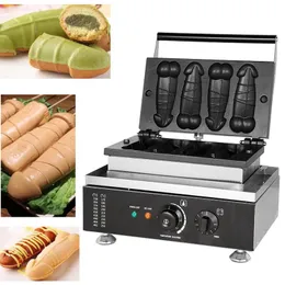 Elettrodomestici commerciali usa un pezzo di gayke a forma di waffle maker iron stick cottura hine hot dog grill grill fornaio waffle snack 110v