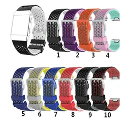 Silicone Sport Watch Bands dual color Bracelet Replacement Wrist Band Strap with quick release for Fitbit Ionic Smart Watch7334262