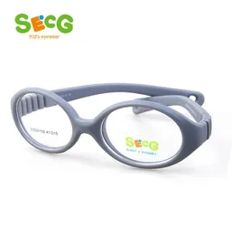 SECG Myopia Optical Round Children Glasses Frame Solid TR90 Rubber Diopter Transparent Kids Glasses Flexible Soft Eyewear 2103238772075