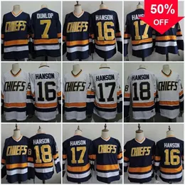 Mag Mit Hanson Brothers Charlestown Mens 16 Jack Hanson 17 Steve 18 Jeff #7 Dunlp 1 Lemieux 3 Killer Slap Shot Film Jerseys