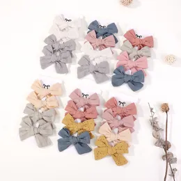 Baby Hair Clips 3.2 Cotton Hair Bow Kid Girl Hairpins Lace Embroidered Hair Bow Barrettes Props Headwear For Children