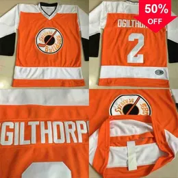 Mag Thr #2 Ogie Ogilthorpe Syracuse Slap Shot Shot Film Jerseys Stitched Hockey Jerseys Orange Szybko