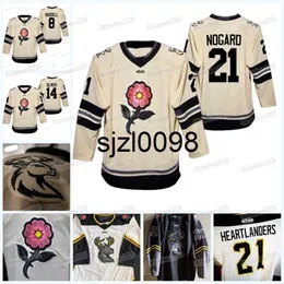 Sj98 ECHL Iowa Heartlanders 2022 Prairie Rose Alternate Third Jersey Ice Hockey Jersey Custom Any Number And Name Womens Youth Alll Stitched