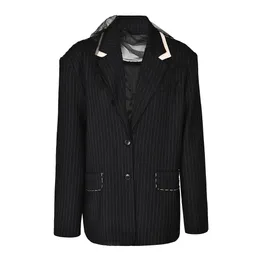 Ternos femininos Blazers Fashion Blazer de corte masculino com detalhes contrastantes Roupas femininas BA027