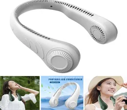 Mini Hanging Neck Fan Portable USB Rechargeable Bladeless Mute Cooling Wearable Neckband Fan 3Speed Adjustable Outdoor Sports4702721