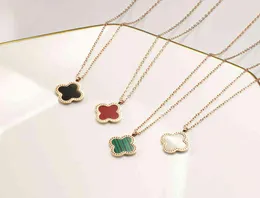 Clover Necklace Female Simple Titanium Steel Chain 18k Rose Gold Neck Net Red Jewelry3709913