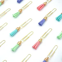 4pcs/pack Creative Cute Tassel Metal Memo Paper Golden Clips Set Index Bookmark For Books Office School Stationery Supplies