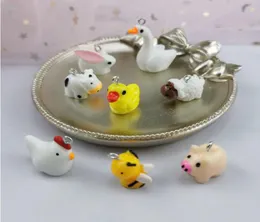 JINGLANG Resin Cute Animal Charm Little Yellow Duck Bee Goose Chicken Earrings Pendant Necklace Bracelet Charms Accessories3332420
