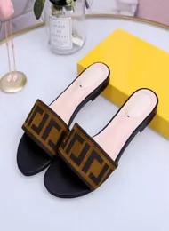 Perfect Summer Brown Top FFZucca Velvet Sandals for women slippers flat Slip On shoes flats sandal open toe luxury designers slide7771469