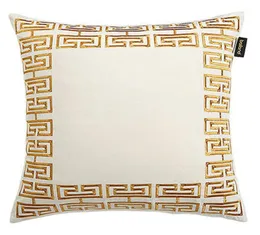 Luxury designer pillow case high quality gold and silver embroidery geometric pattern cushion cover 4545cm use for home decoratio2229000