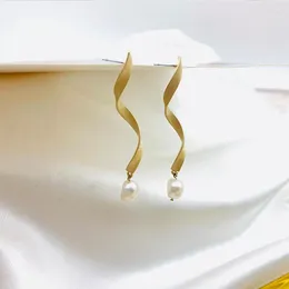 Dangle Earrings jouval jouval spiral drop for Women Girls Fashion Gold Color Brincos Bague Jewelry Wedding 2023