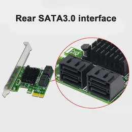 Controllers Pci Express 1x to Sata3.0 4 Port Riser Pcie X1/x4/x8/x16 Expansion Adapter Card 6gbps for Windows Desktop Computer Extender