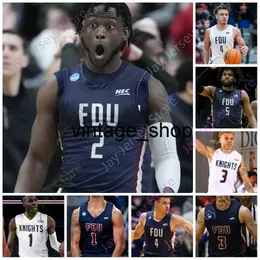 Vin FDU Fairleigh Dickinson Basketball Jersey NCAA College Demetre Roberts Grant Singleton Ansley Almonor Joe Munden Jr Heru Bligen Moore Lamaute Emanuel Youth Adu