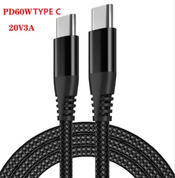 33FT66FT10FT USB Typec to Typec Cable Nylon Braided PD60W 3A 5Gps USB 480 Data Transmission Speed Fast Charger For Macbook O2430773