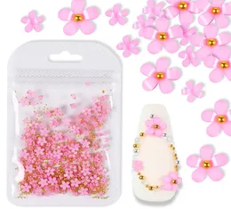 2gBag 3D Pink Flower Nail Art Jewelry Mixed Size Steel Ball Supplies For Professional Accessories DIY Manicure Design3623469