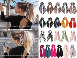 Candy Color Women Hair Scrunchie Bows Ponytail Holder Hairband Bow Knot Scrunchy Girls Hairs Ties Accessories9574064