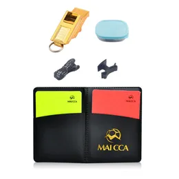 Balls Soccer Accessories Referee Cards with Pen Red Card Yellow Card Case Football Notebook Ball Set Professional Referee Equipment 230603