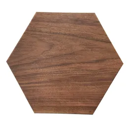 American Walnut Hexagon skräddarsydd golvparallell designad kakel hem dekoration naturliga trägolv timmer konst tapet deco lyxväggpaneler handgjorda carftsman