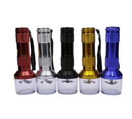 Cheap Eectric Herb Grinder Aluminum Alloy Torch Grinder Automatic Flashlight Pollen Crusher Smoking Metal Grinders 5 Colors for To9729344