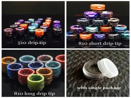 3Styles Snake Skin Pattern 510 810 Thread Epoxy Resin Drip Tips Wide Bore Mouthpiece for TFV8 Prince Kennedy 528 v15 TFV89502313