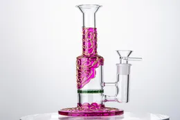 Pyrex Heady Glass Bong 14mm Female Joint Hookah Comb Rerc Oil Dab Rig 9 Inch Water Pipes Tobacco Tool Accessories Bongs With Funne8676437
