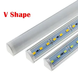 Barra de luz de LED de canto de parede DC 12V 50CM SMD 5730 Fita de luz de LED rígida com concha de alumínio tipo V para cozinha sob o armário4003516