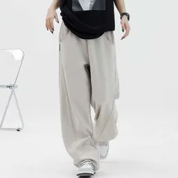 Pantaloni da donna Capris Nuova moda coreana Bf oversize e abbigliamento sportivo da strada a vita alta da donna ampia vestibilità Y2k pantaloni a gamba larga tasche Pantaloni casual P230605