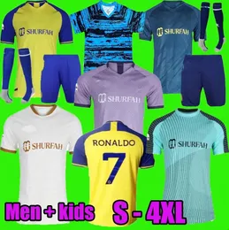 22 23 Al Nassr FC Soccer Jerseys Ronaldo 2023 Home Away Third Cr7 Gonzalo Martinez Talisca Ghislain Konan Vincent Aboubakar Mens Football Shirts Kids Kits
