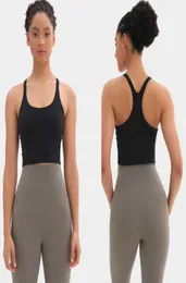 A-35 Yoga Sports Bra y Style Women Womenwears Fitness Tank Tops Rahat Antrenman Giyim Giysileri Düz Renk Yalgıklı Vest9510318