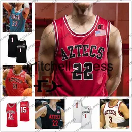 Mit8 Custom San Diego State Aztecs 2020 Basketball #22 Malachi Flynn 11 Matt Mitchell 5 Yanni Wetzell Schakel Men Youth Kid SDSU Jerseys 4XL