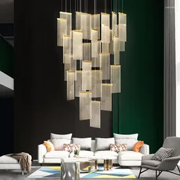 Lustres Luzes pendentes Lustre de arte LED Guia de novidades modernas Teto Sala de jantar Ilha Pendurada Escadaria Villa Lobby Luminárias Lâmpada