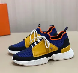 Luxury Designer Casual Shoes Sneaker Sporty Look Depart Sneakers Man Shoes Knit Mesh Calfskin Rubber Sole Runner Lightweight Skateboard Sports Trainer 38-45box