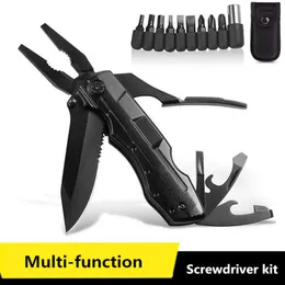 Opener Zellen Multitool Klapptasche Camping Outdoor Überlebensjagd Schraubendreher Kit Bits Messerflaschen Öffner Handwerkzeuge Handwerkzeuge