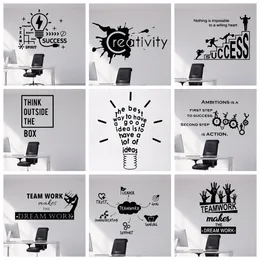 Creative Teamwork Makes Dream Work Vinyl Wall Sticker för Home Study Room Company Office Classroom Decorations Avtagbar affisch