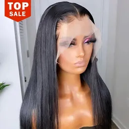360 Glueless Full Spets Frontal Wig Human Hair Preplucked Brasilian Bone Straight 13x4 HD Spets Front Human Hair Wigs For Women