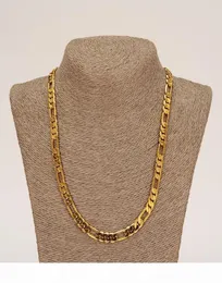 E Whole Classic Figaro Cuban Link Chain Necklace Bracelet Sets 14k Real Solid Gold Filled Copper Fashion Men Women 039 S Je2753069
