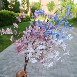 Декоративные цветы 1pc 4 вилка яблочный цветок искусственный шелковый ветвь для домашнего дисплея Свадебная вечеринка Зал Украшение цветочное расположение материал