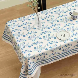 Table Cloth Jacquard Fabric Home Dining Table Decoration Living Room Dining Room Nordic Style Small Fresh Flower Printing Tapete R230605