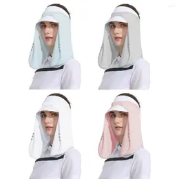 Breda randen hattar sommaren UV-skydd Sun Hat Silk tom Top Outdoor Sports Cycling Face Protector Neck Cover Betydbar snabbtorkning