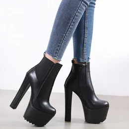 Boots Women's Boots Waterproof Thick Heel Short Boots Fashion Retro Pumps Goth Platform Shoes for Women Chaussures Femmes Z0605