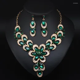 Necklace Earrings Set Luxury Gold-plating Nacklace Earring Wedding For Women