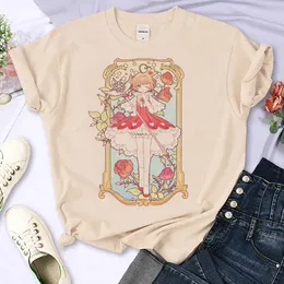T-Shirt Cardcaptor Cherry Blossom Women's Y2K Designer Funny T-shirt Girls' Graphic Harajuku Street Clothing P230603