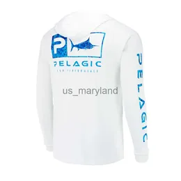 Camicie da esterno Pelagic Gear Abbigliamento da pesca Estate Outdoor Uomo T-shirt a maniche lunghe Camicia da pesce Protezione solare Abbigliamento da pesca con cappuccio traspirante J230605