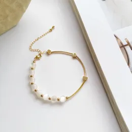 Charm Bracelets Fashion Asymmetric Transparent Bead For Women Girls Aesthetic Golden Bracelet Female Simple Bangle Jewelry Gifts